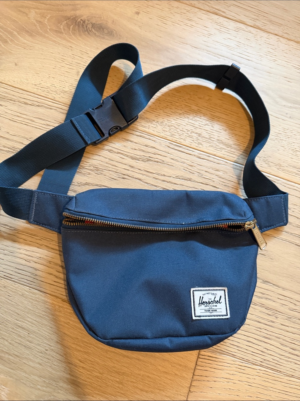Herschel Supply Company Navy Waist Pack with Brass Zipper